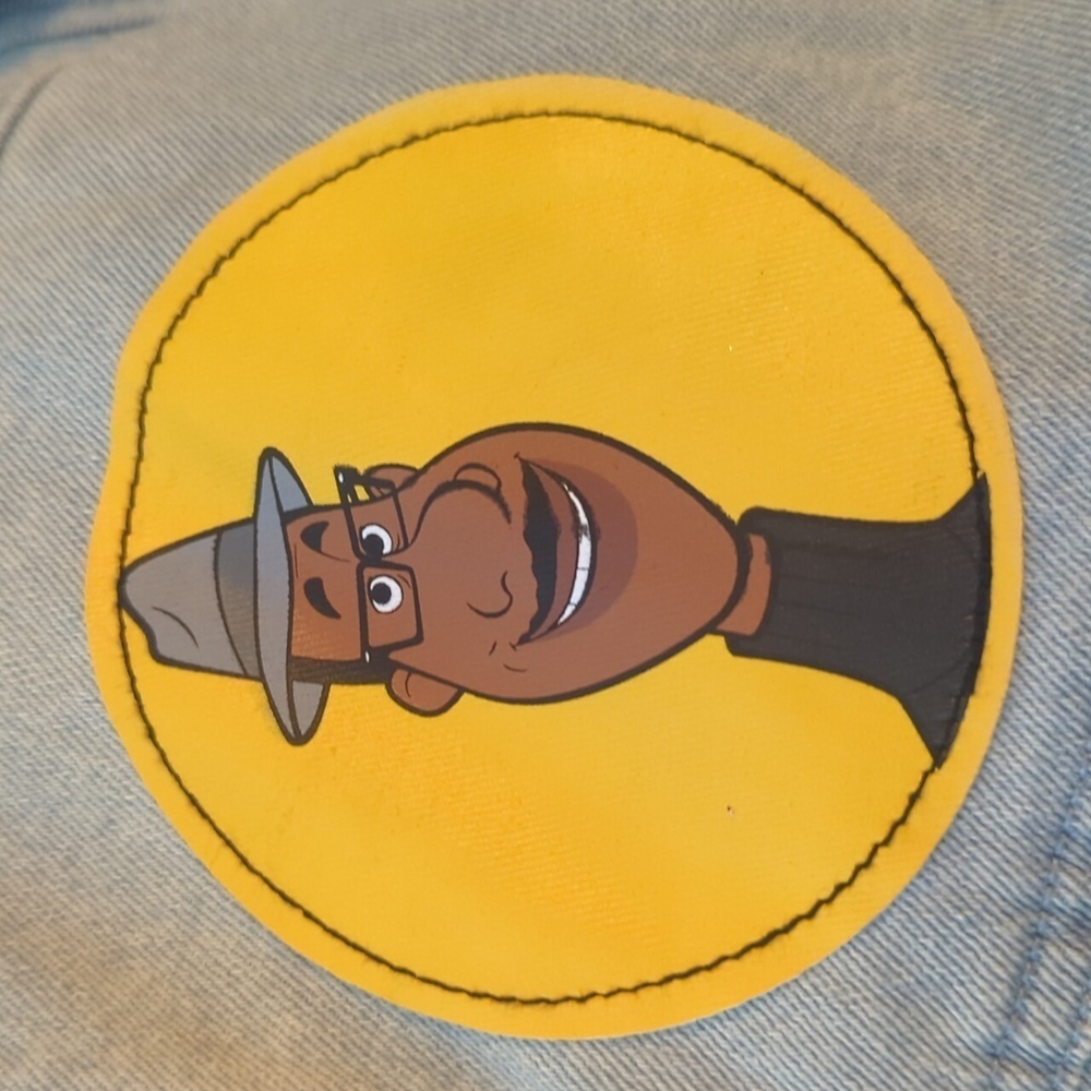 Disney Pixar Soul Denim Jean Jacket Love Saxophone Jazz Artistic Patches Sz XL - Picture 11 of 12